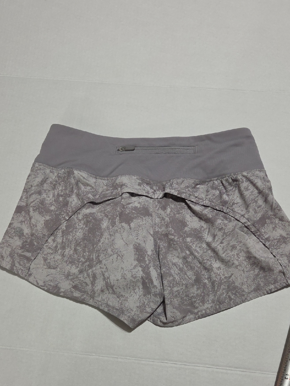 lululemon athletica Heathered Gray Athletic Shorts with Back Zip